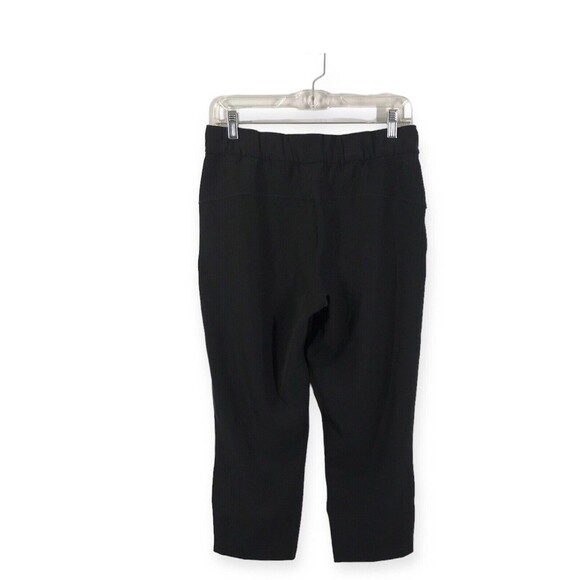 Lululemon Womens On The Fly Crop Pants Size 6 Black "Woven 23" Drawstring Casual - Picture 2 of 9